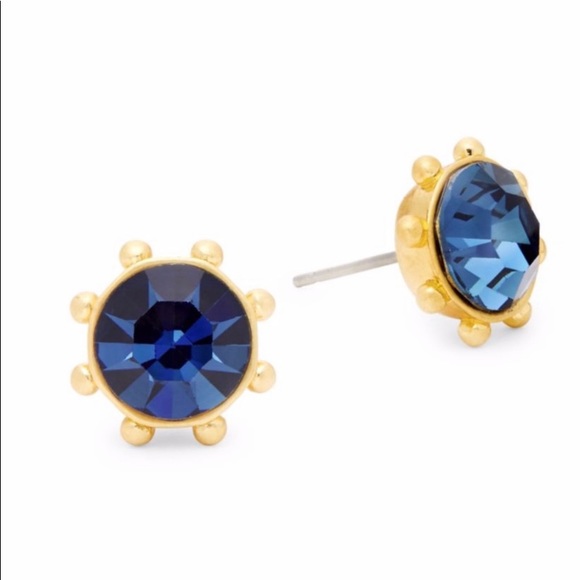 Kate Spade Flying Colors Blue Bezel Stud Earrings - Picture 2 of 6